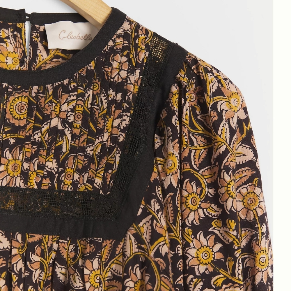Final🔥 NWT Anthropologie Cleobella Artisan Floral Blouse Xs - Picture 6 of 11